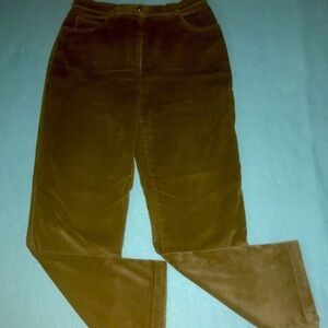 ST. JOHN SPORT by Marie Gray velveteen feel brown high rise boot cut NEW size 8